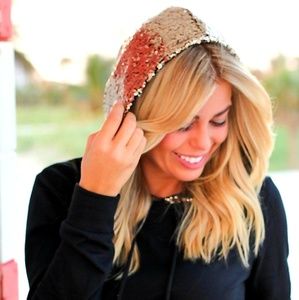 Black Sweater with Gold Sequin Hood